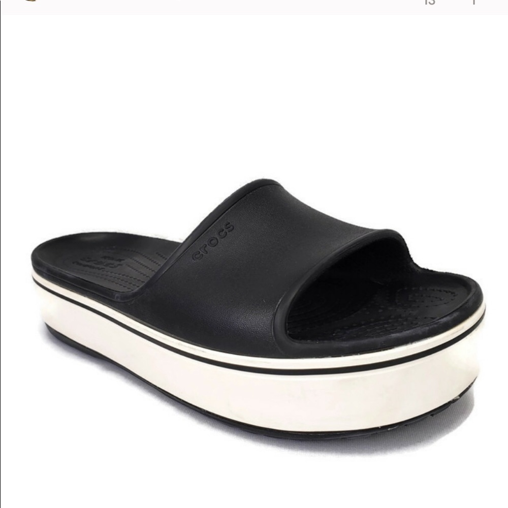 Crocs Crocband Black Platform Slide Sandals